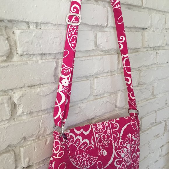 Vera Bradley Pink and White Shoulder Bag - Picture 6 of 7